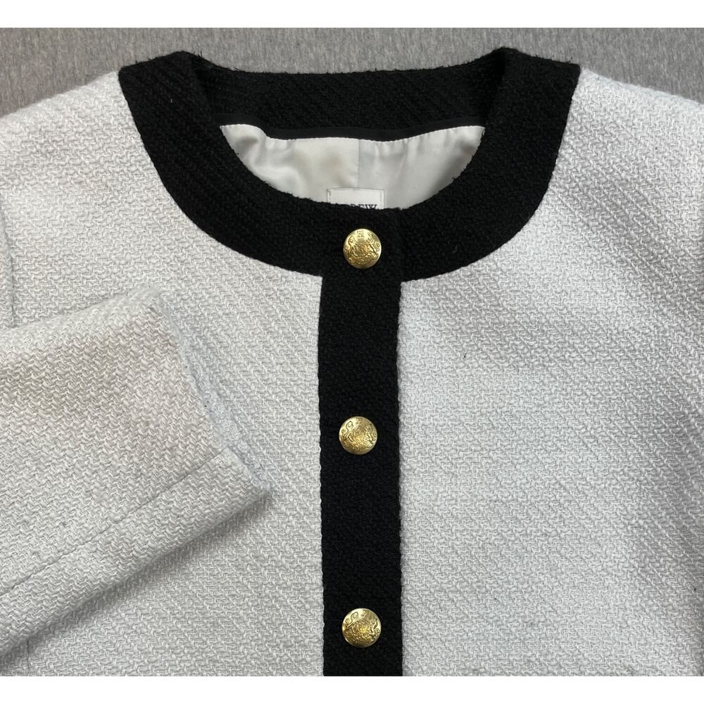J Crew‎ Jacket Womens 10 Tweed Pockets Long Sleeve 5-Button Lined Gold - Picture 3 of 10